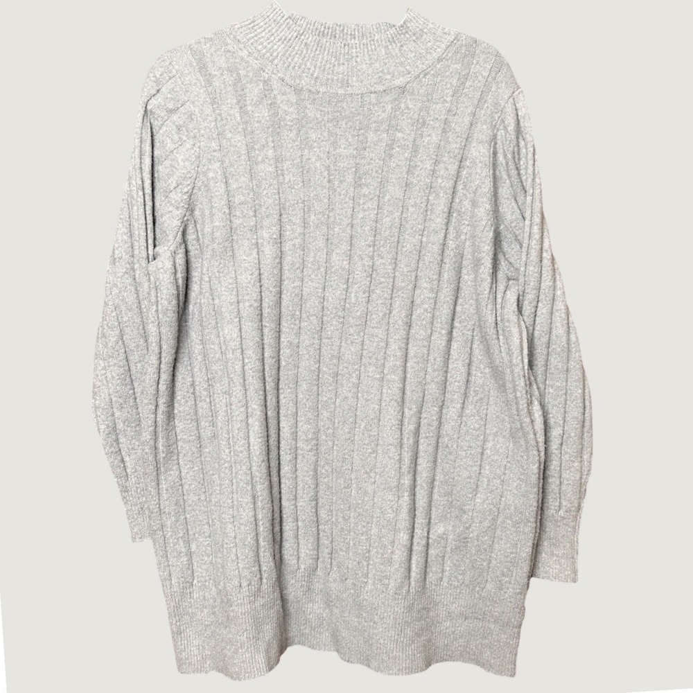 Torrid Women Plus Size 1 Grey Ribbed Knit Mock Neck Long Sleeve Sweater 41255248